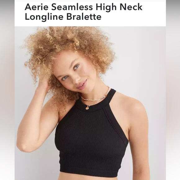 Aerie seamless longline bralette in black size small - Picture 5 of 5